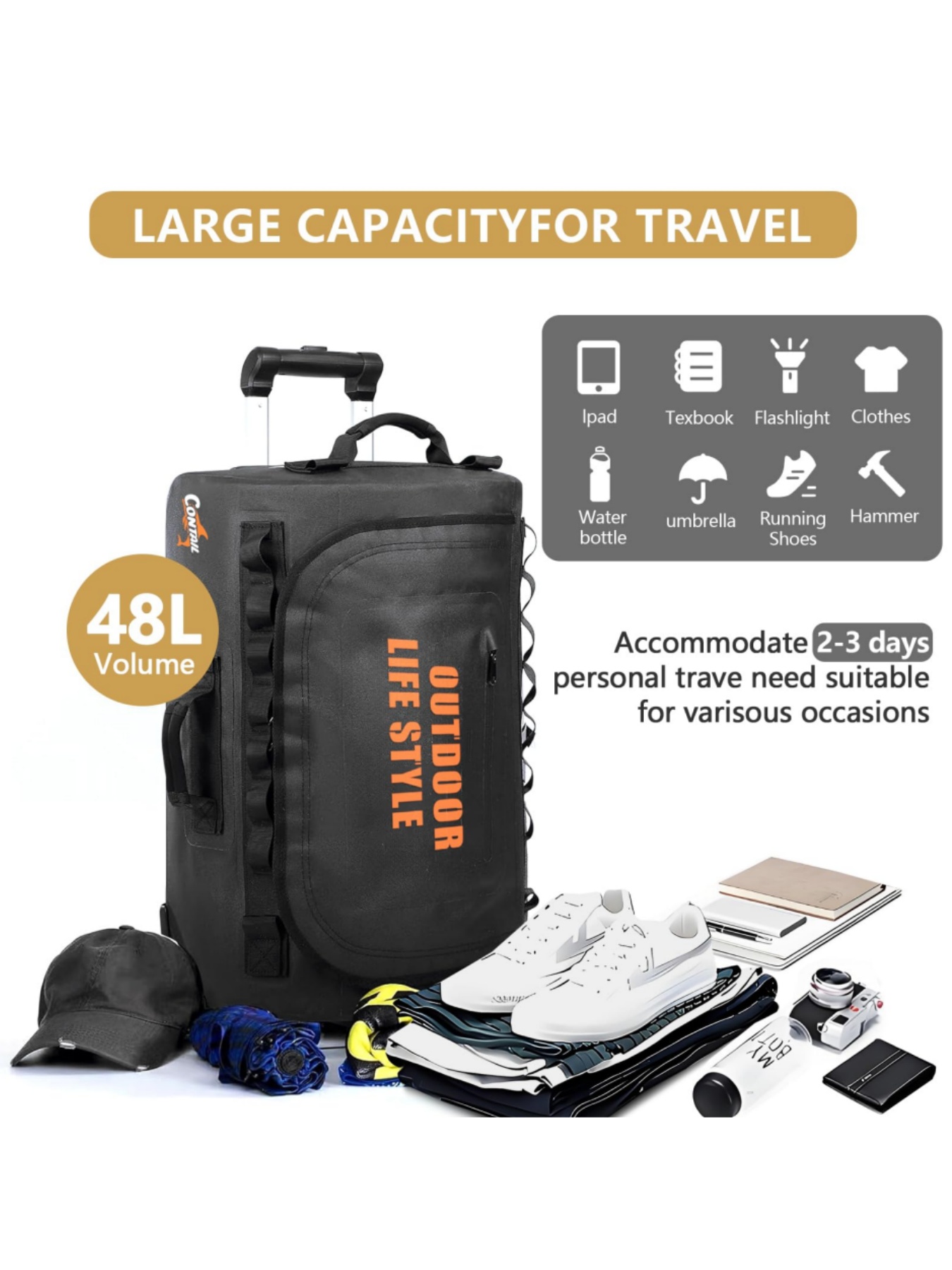 48/95 Rally Wheeled Diving Bag - Foldable Rolling Luggage Bag ulasan dan harga