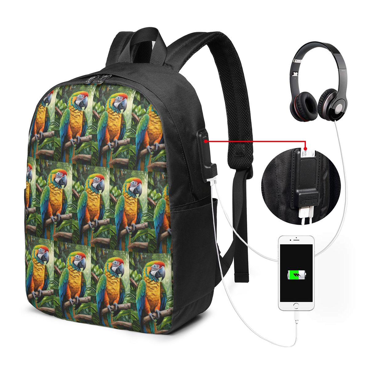 Cute Macaw Parrots Backpack Tr - Backpacks ulasan dan harga