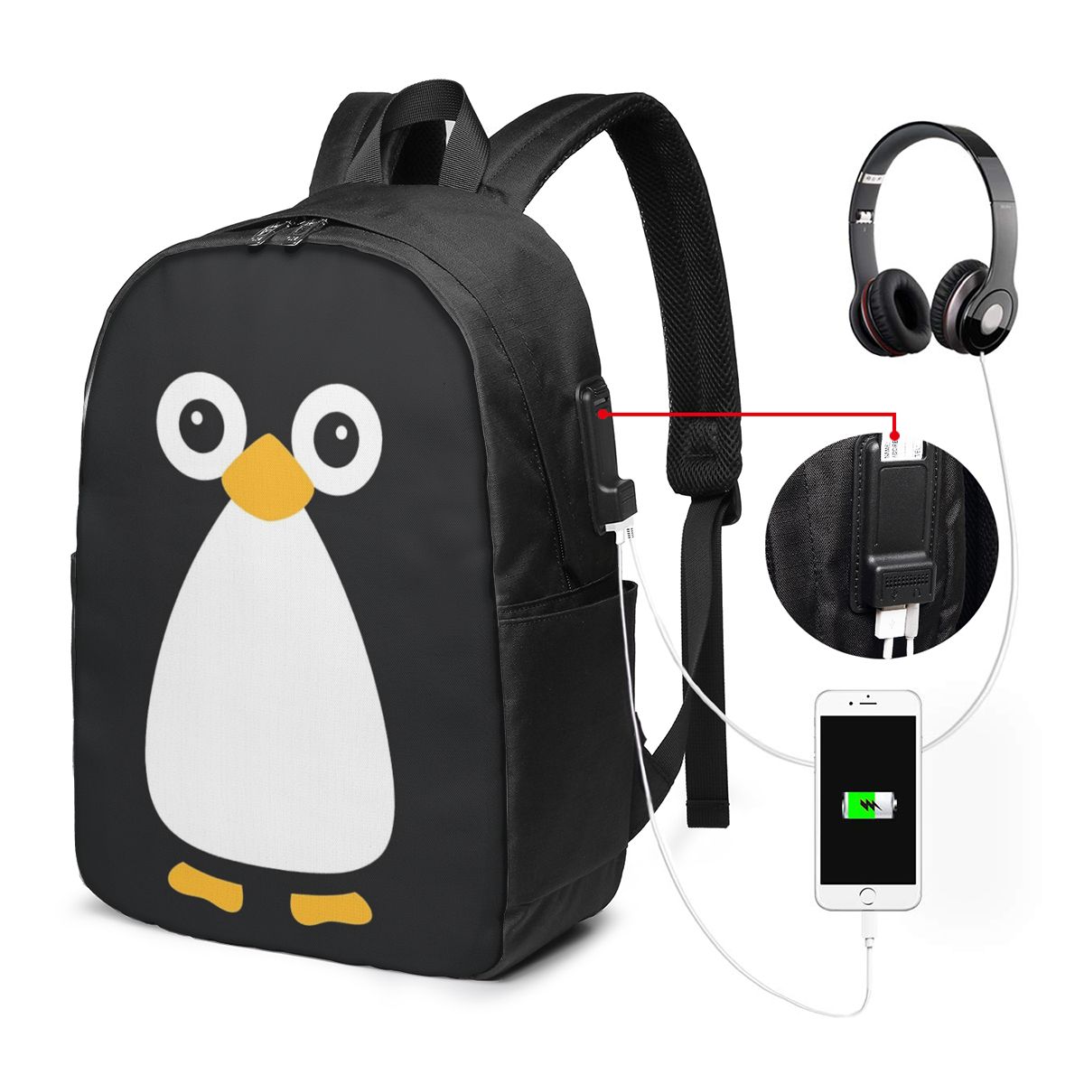 Cute Vector Penguin Backpack T - Backpacks ulasan dan harga